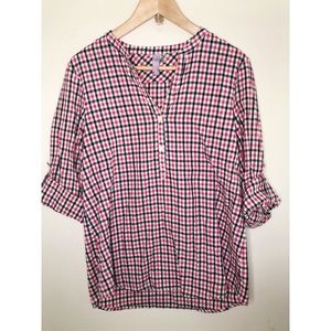 Francesca’s Gingham Button Top